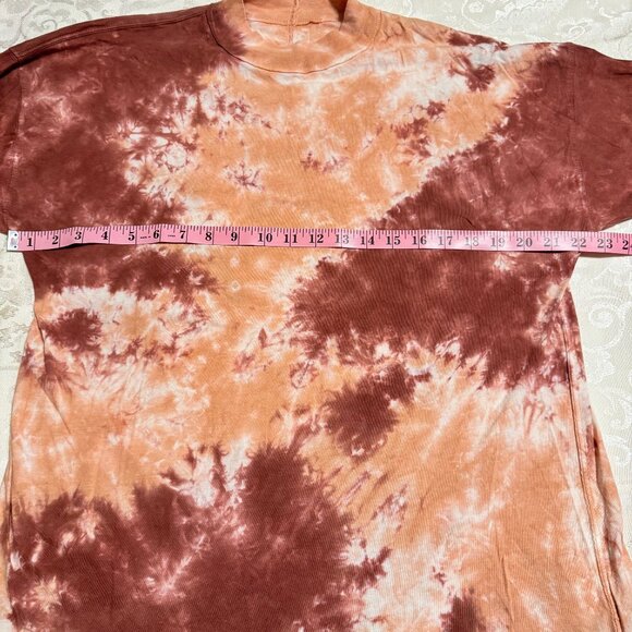 FREE PEOPLE We The Free Be Free Long Sleeve Tie Dye Tee in Cabernet Combo - Picture 8 of 9